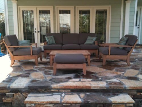 Sunbrella Fabric cushions (Seat &amp; Back) for Atnas 6pc Sofa Set: 3 Seater Sofa, 2 Lounge Chairs, 1 Ottoman -Cushions only #WHSSAT3CS