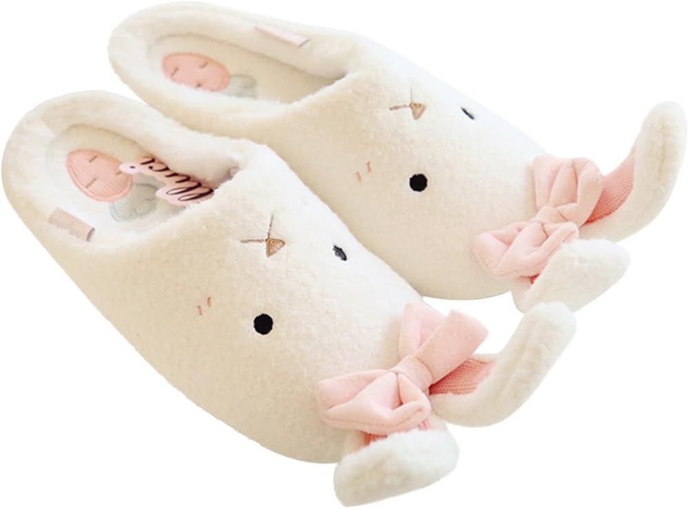 Eastlion Lovely Rabbit Warm Slipper Home Indoor Slippers White UK Size