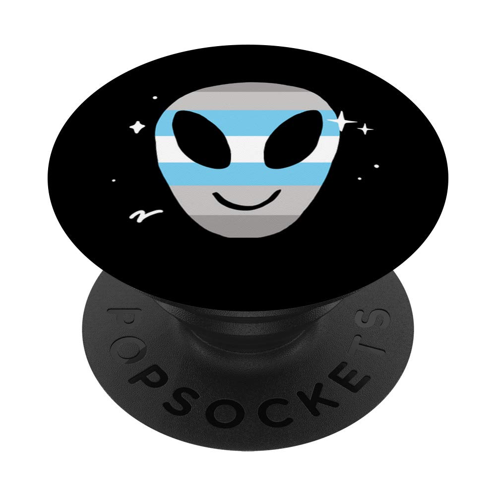 Demiboy Alien LGBTQIA Pride Flag Non-Binary Vaporwave Space PopSockets PopGrip: Swappable Grip for Phones & Tablets