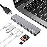 Elando USB C Hub, Aluminum Type-C Hub Adapter Dongle for MacBook Pro 13