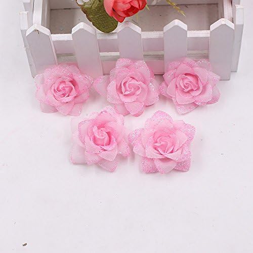 30PCS 5CM Artificial Flowesr Roses Wedding Decoration Party Decoration Festive Decoration Home Decoration Spray Powder Flower Heads (pink)