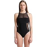 Arena Womens Arena Feel Women's Mesh Panel Swim Pro Back Swimsuit Stylish Ladies Bathing Suit
