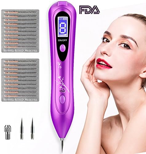Mole Removal Pen, ONIPU Skin Tag Removal Tool Kit, Portable USB Rechargeable Mole Remover with 8 Strength Levels,Professional Beauty Pen for Body &amp; Facial Freckle Nevus Warts Age Spots Tattoo Remover