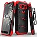 Zizo BOLT Series compatible with Samsung Galaxy S7 Active Case Military Grade Drop Tested with Tempered Glass Screen Protector Holster BLACK RED
