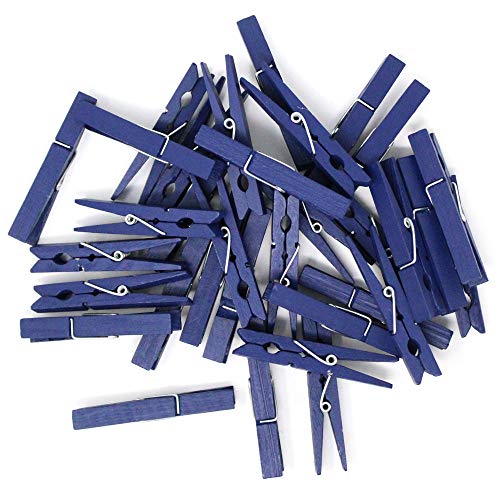Just Artifacts 2.75-inch Craft Wood Clothespins/Peg Pins (100pc, Navy Blue)