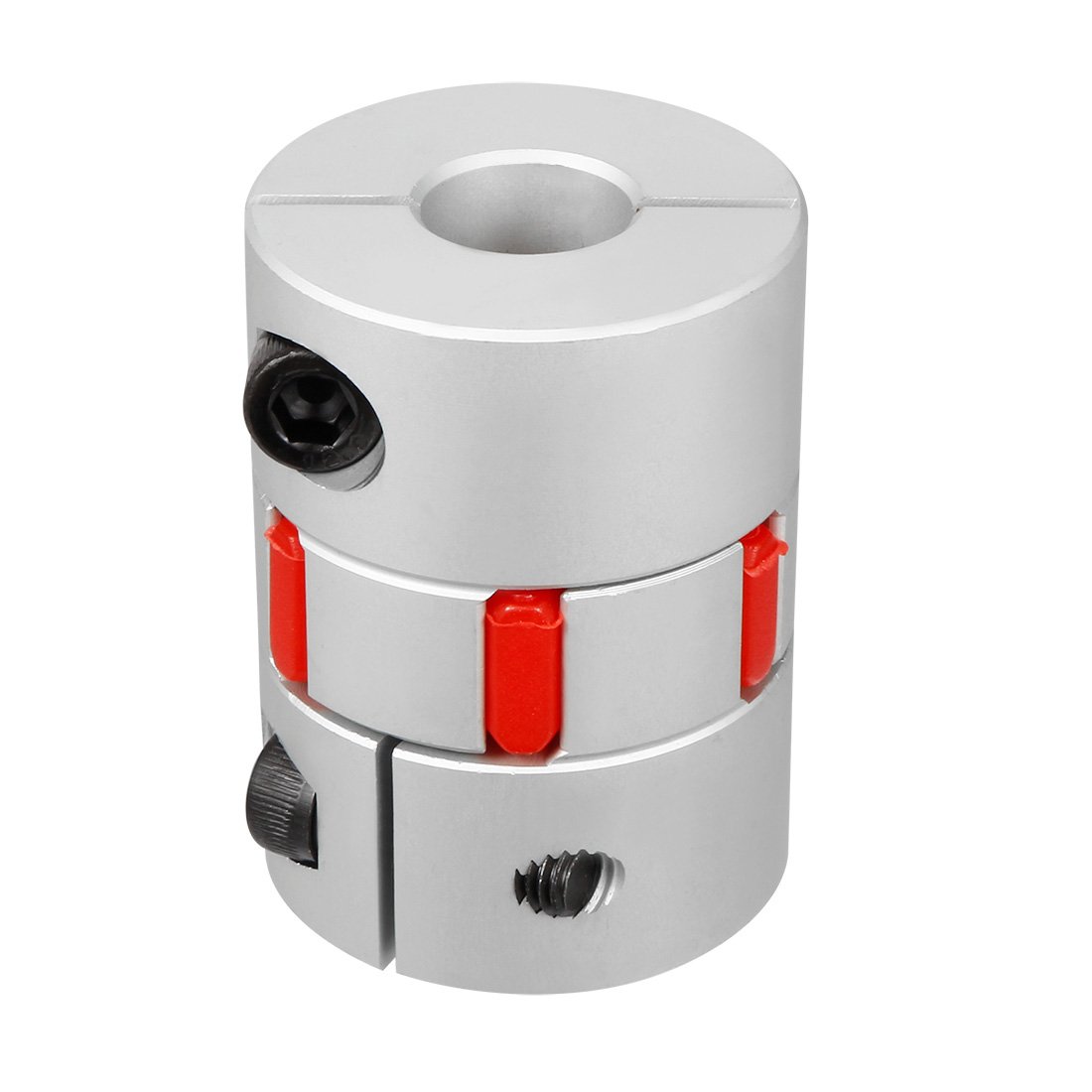 sourcingmap 15mm to 15mm Shaft Plum Shaped Coupling Coupler 40mm Diameter 55mm Length