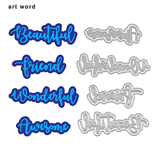 WinnerEco 4pcs Metal DIY Embossing Cutting Dies Stencil Card for Scrapbooking Album