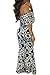Happy Sailed Women Dark Blue Off-The-Shoulder Maxi Dress, X-Large Blue Tendril Print