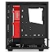 NZXT S340 Mid Tower Computer Case, Matte Black/Red (CA-S340MB-GR)