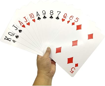 Amazon Com Arlai Playing Cards Humongous Cards 6 6x9 4 Inches Large Print Poker Full Deck Of Cards Toys Games