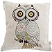 HOSL Pack Geometry Series Home Decoration Throw Pillow Cover Cushion Case Pillow Sham for Sofa (1, Owl)