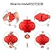 16 Pieces Chinese Round Hanging Red Paper Lanterns Decorations for 2020 New Year Spring Festival Party Decor, Wedding and Restaurant