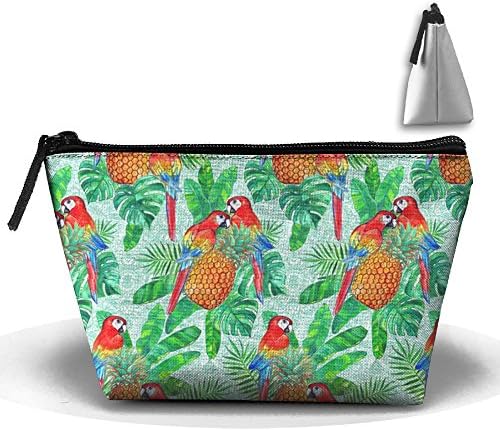 Pineapples And Parrots Tropical Receive Bag Cosmetic Bag Pencil Case Pencil Bag Durable Pouch Zipper Big Capacity Trave Makeup Organizer Bag