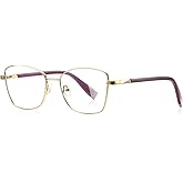 QECEPEI Blue Light Glasses Thin Metal Frame Clear Lens Glasses Non-Prescription