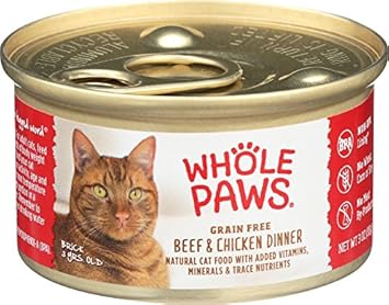 Amazon Com Whole Paws Grain Free Cat Food Beef Chicken Dinner