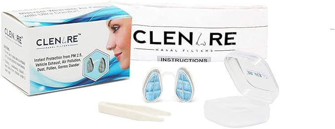 Clenare Invisible Nose Air Filters (Medium Size) With Defense Against Air Pollution , Pollen & Allergy (Pack Of 1)