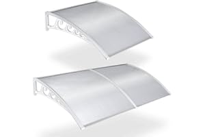 Yescom Door Window Awning Cover UV Rain Snow Protection PC Hollow Sheet Outdoor 2 Pack