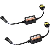 culycey 2 PCS Car LED Light Decoder, H11/H8/H9 LED Canbus Decoder, Waterproof Anti-flicker Harness Error Code Canceler, Unviersal for Most Cars Bulb Modification Adapters (Black)