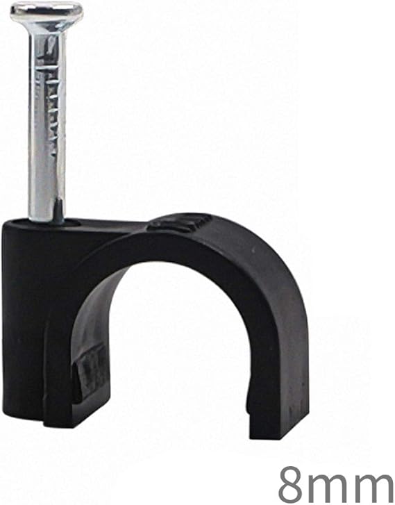 Round Cable Clips 8mm Black Pack of 100 Amazon.co.uk DIY & Tools