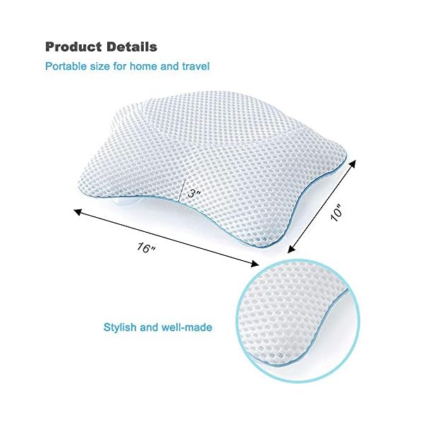 Idle-Hippo-Non-Slip-Bath-Pillow-Luxury-Spa-Bathtub-Cushion-Headrest-Neck-Back-Support-Quick-Drying-Air-Mesh-Bath-Pillow-with-4-Large-Suction-Cups-Machine-Washable Idle Hippo Non Slip Bath Pillow, Luxury Spa Bathtub Cushion Headrest, Neck & Back Support, Quick Drying Ergonomic Air…