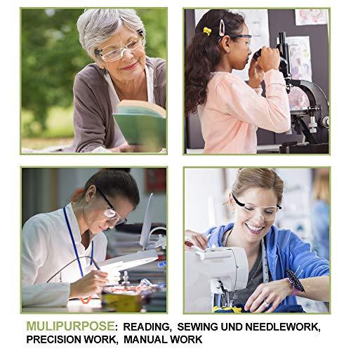 Favengo 160% Vergrößerungsbrille Lupenbrille Inklusive Zubehör Brillenetui, Brillentasche, Putztuch und Brillenband für… – Bild 6