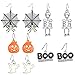 Zhenhui Halloween Theme 5 Pairs Drop Earrings Spider Web Pumpkin Skeleton Skull Boo Dangle Earring Set