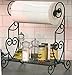 VANRA Spice Rack Kitchen Spice Stand Jars Storage Organizer with Tissue Dispenser Rack/Bathroom Paper Towel Holder & Towel Bar (Black)