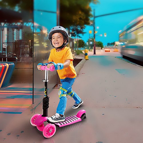 Bluefringe Kick Scooter 3-in-1 with Removable Seat Great,Adjustable Three Wheel Scooter for Girls & Boys – Fun Outdoor Toys for Kids Fitness, Outside Games,with LED PU Wheels - Thumbnail 7
