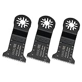 HAOLI 3-Pack Mix oscillating multi tool saw blades For Fein Multimaster,Dremel,Bosch Makita and More Wood End Cut Saw Blade with Universal Fit System (HL453C-3)