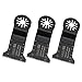 HAOLI 3-Pack Mix oscillating multi tool saw blades For Fein Multimaster,Dremel,Bosch Makita and More Wood End Cut Saw Blade with Universal Fit System (HL453C-3)