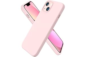 ORNARTO Compatible with iPhone 13 Case 6.1, Slim Liquid Silicone 3 Layers Full Covered Soft Gel Rubber Phone Case Protective Cover 6.1 Inch-Chalk Pink