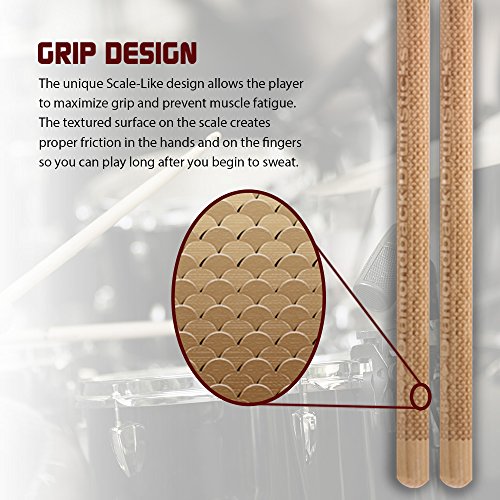 Diamondback DB1002BN Laser Engraved Drumsticks Nylon Tip (2BN), 1 Pair