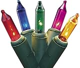 Set of 20 Multi Color Mini Christmas Lights - Green Wire