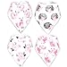 Stadela Baby Adjustable Bandana Drool Bibs for Drooling and Teething Nursery Burp Cloths 4 Pack Baby Shower Gift Set for Girls – Sweet Forest Woodland Animals Fox Owl Hedgehog Floral Flowers