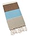 Swan Comfort Turkish Towel Peshtemal Bathrobe, Cotton, 39 by 70-Inch, Blue - Brown
