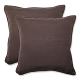 Pillow Perfect Outdoor Forsyth Chocolate Throw Pillow, 18.5-Inch, Set of 2