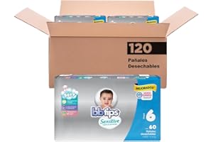 Bbtips Pañal Bebé Sensitive Talla 6 Xl-Grande 120 Piezas, 120 Count