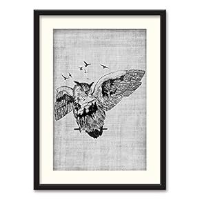 Black Paper Framed Canvas Wall Art for Living Room, Bedroom Beasts Black and White Canvas Prints for Home Decoration Ready to Hanging - 23x31 inches