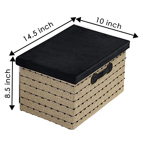 Deomfe Storage Bins with Lids, Foldable Decorative Storage Box, Fabric