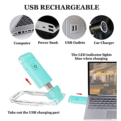 USB Rechargeable Book Light, for Kids Reading in Bed, LED Clip on Book Reading lamp, 3 Colors, 9 Brightness Adjustable Level, for Eye Care at Night, Warm White, Perfect Gift for Bookworms (Blue)