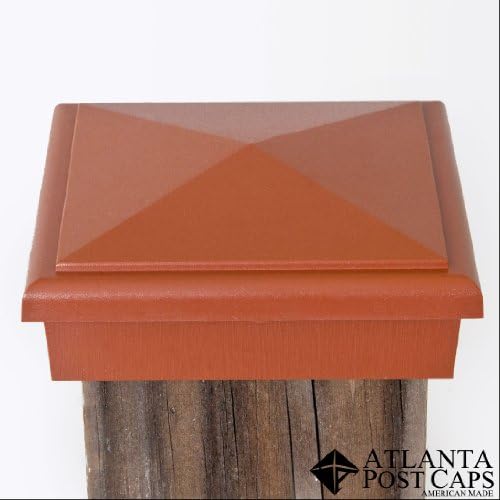4x4 Economy Post Caps (Nominal) Cedar Color Pyramid Top (Case of 12) - With 10 Year Warranty