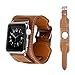 Apple Watch Band,MacTop 42mm Genuine Leather Apple Smart Watch Band Cuff Strap Design for Original 42mm iWatch Band Replacement with Adapter Metal Clasp for Apple Watch iWatch Models (brown)