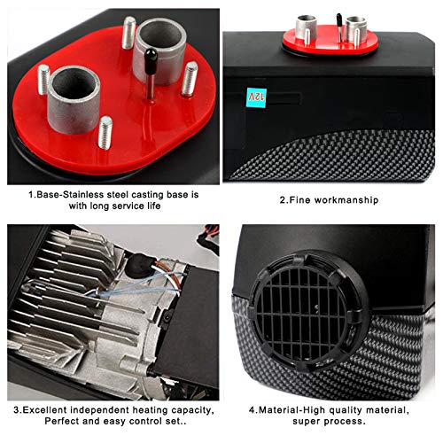 Triclicks 8KW Diesel Air Heater 12V Diesel Parking Heater Set With 10L Tank Remote Control LCD Display, Fast Heating Diesel Heater For Truck Boat Bus Car Trailer Motorhomes Vehicle (Style 2) - Thumbnail 4