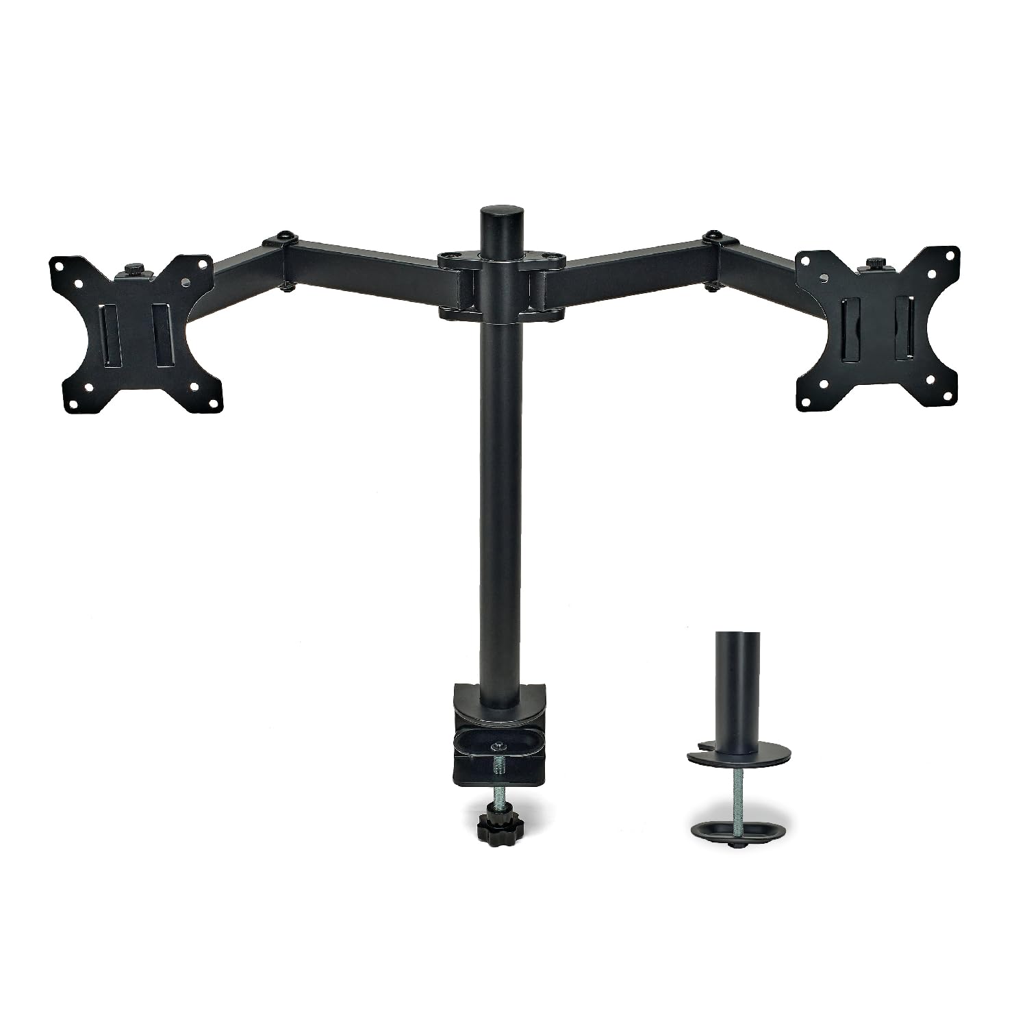 OVERMUST - Double Monitor Arm | Fits 13'' to 32'' Screens | Height Adjustable up to 16'' | Load Capacity 10 Kg per Arm | 360° Rotation | Easy VESA Installation | Alloy Steel