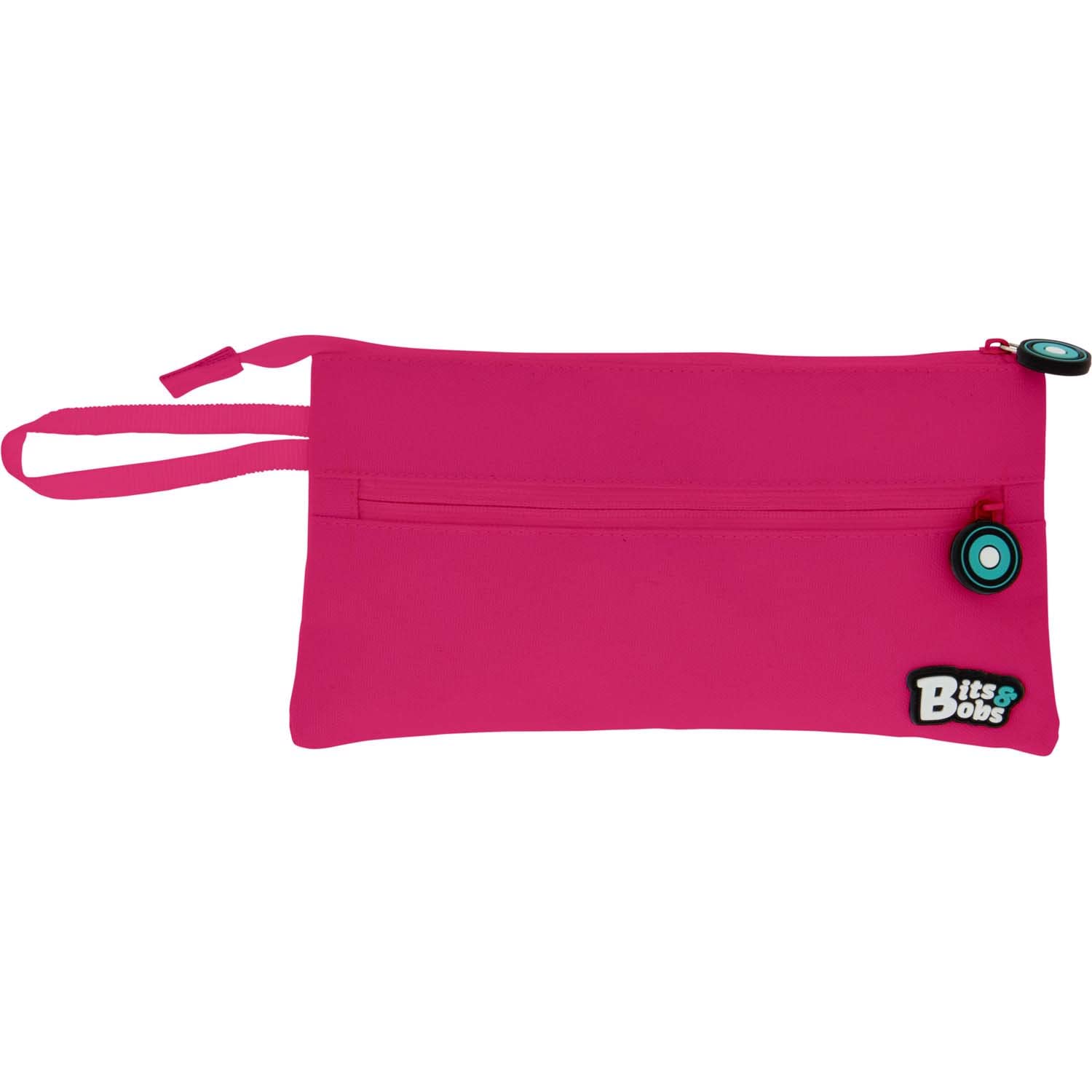 Grafoplás | Flat School Pencil Case | Fuchsia | 2 Pockets | 23.5 x 12 cm | Bits & Bobs | Vivid Colours, Fuchsia, 23,5x12cm, School