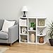IRIS USA 5 Cube Bookshelf, Space Saving Organizer Bookshelf for Small Spaces, Corner Shelf, White