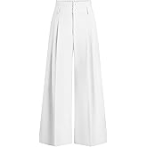 PRETTYGARDEN Womens Spring Wide Leg Palazzo Pants 2026 Trendy Loose Button High Waist Pleated Work Business Casual Trousers