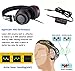 Conambo CQ3 Active Noise Cancelling Headphones On Ear Foldable Headphone with Inline Mic for iPhone/iPad/iPod/Samsung/LG iOS Android Smartphones and Laptop PC with Airplane Adapter, Black