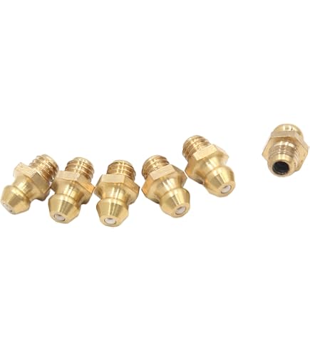 Kit De 5 Raccords Graisseurs Droits 1/4" Nickelés - Mamelon Pour Graisseuse, Filetage Robuste, Valve à Bille Anti-poussière