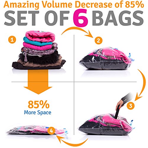 Buy Mr.Stimer Vacuum Storage Bags for Traveling 6 Reusable Packing